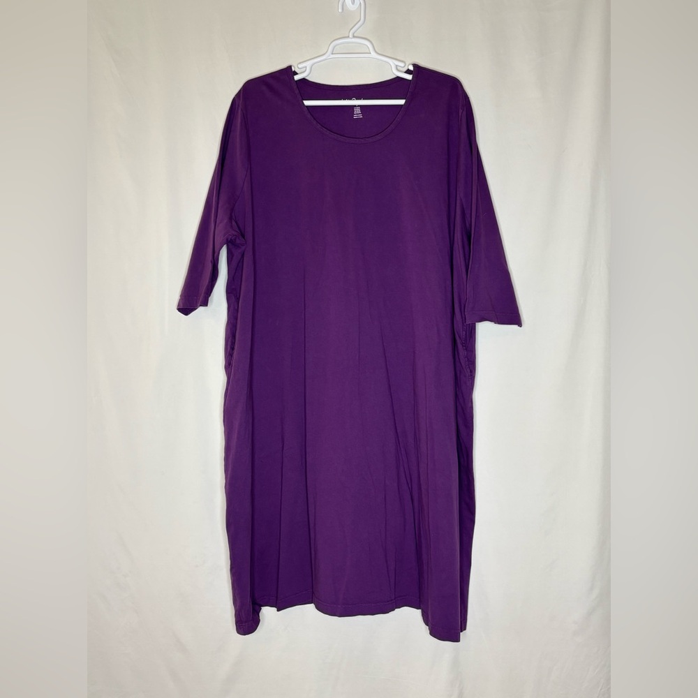 Ulla Popken Purple Scoop Neck Midi Dress